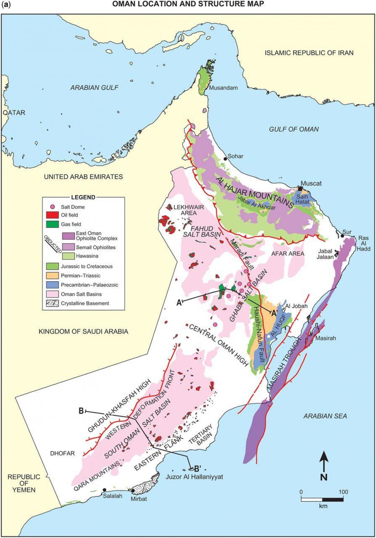карта Оман геології