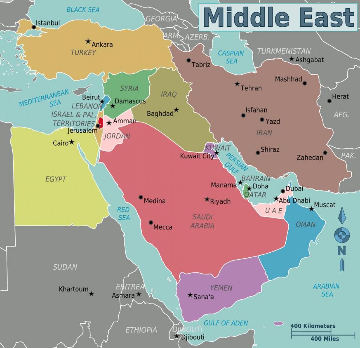 карта Оман карті Близького Сходу