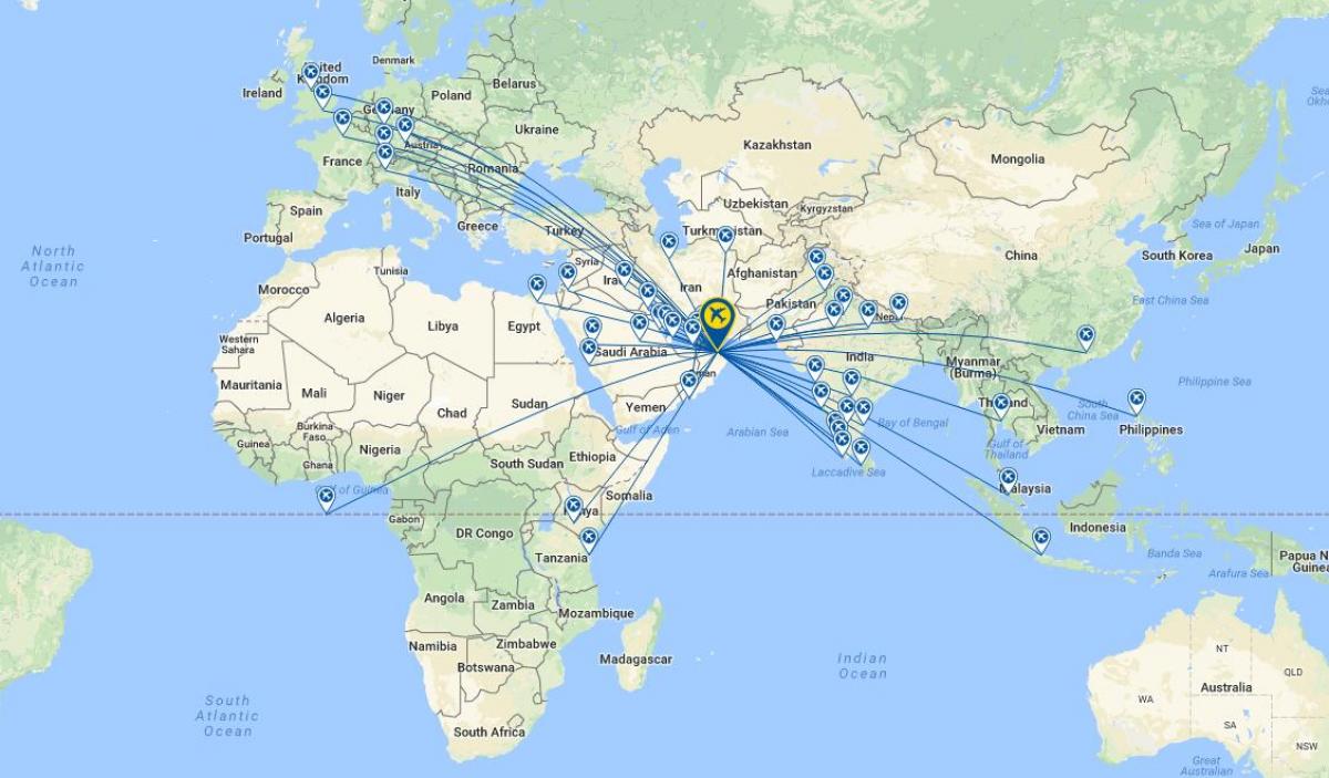 Оман Ейр карту маршруту польоту 