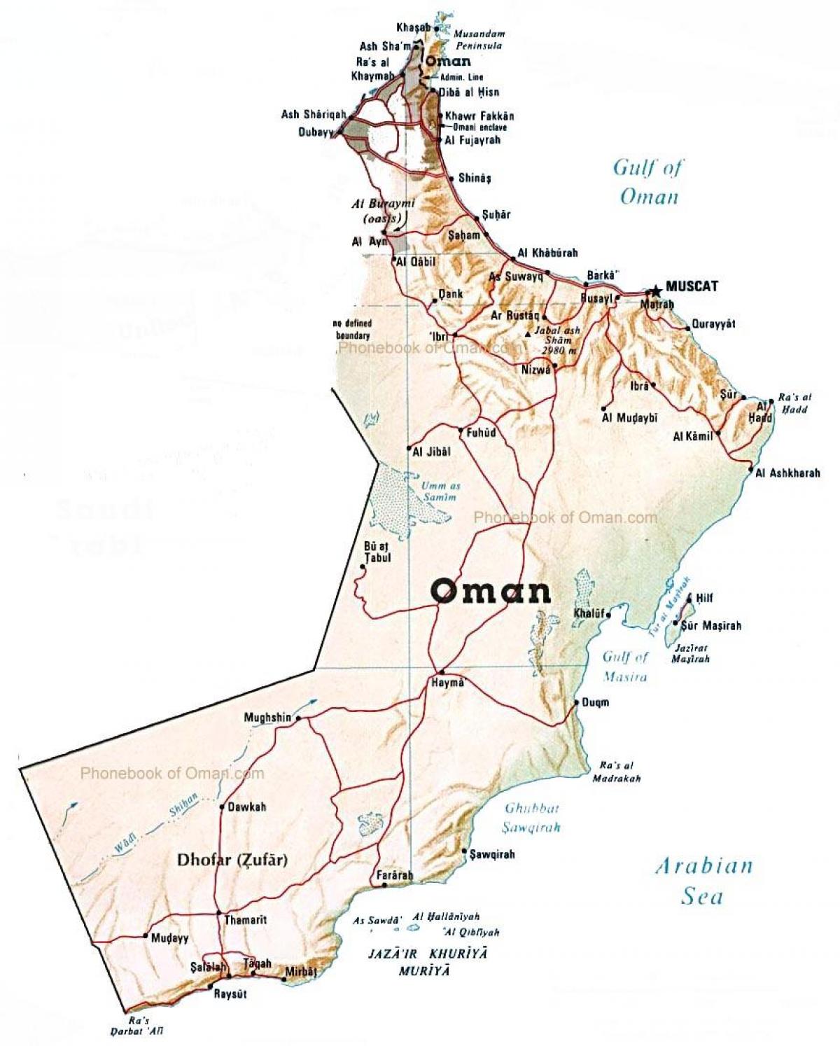 Оман країна карта