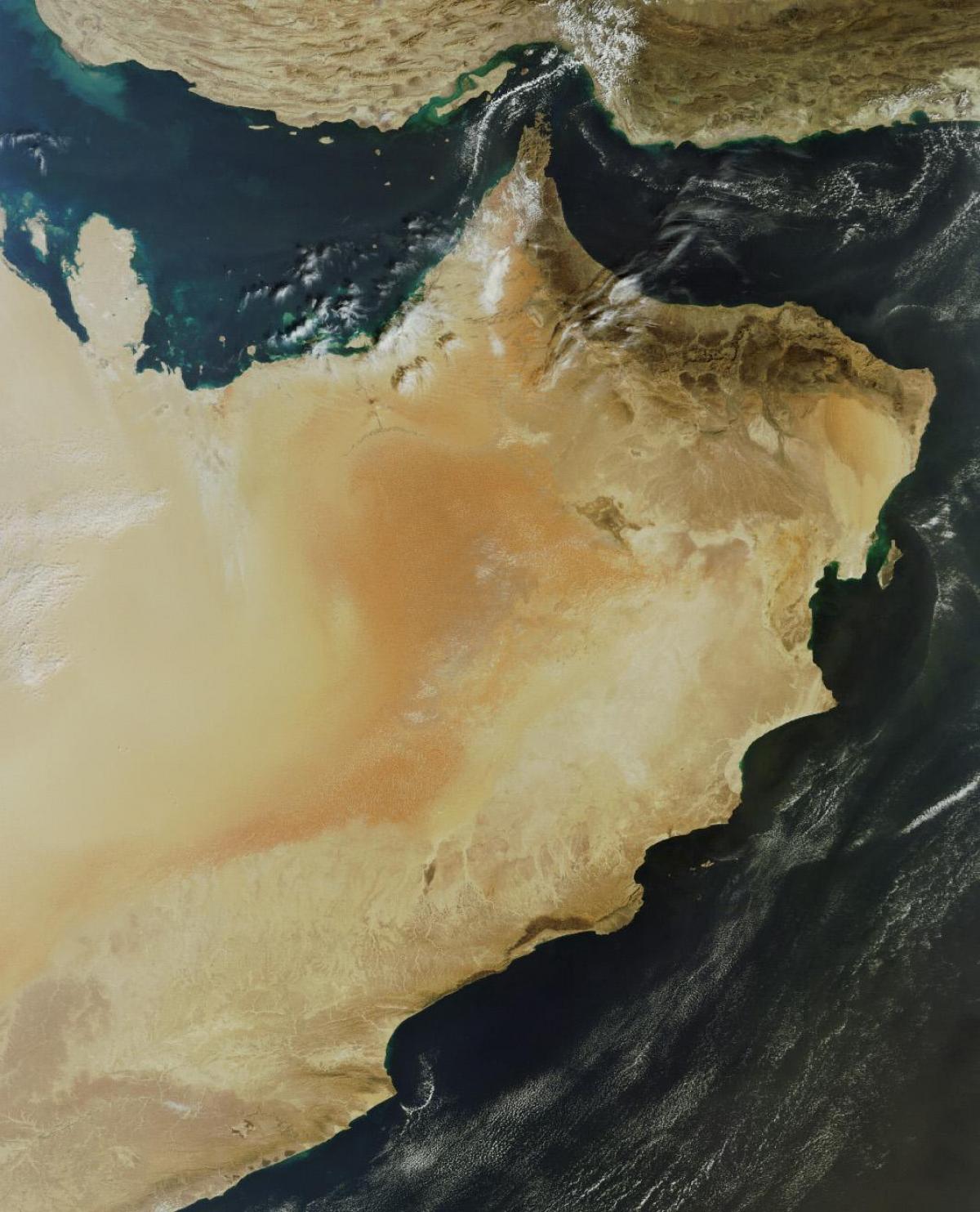 супутникова карта Оман 