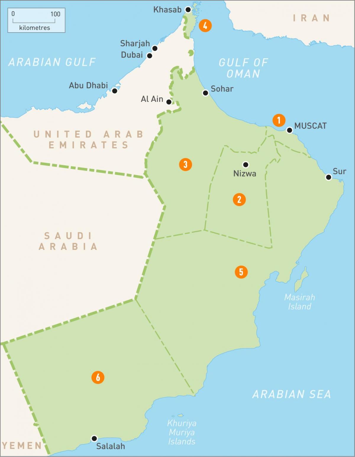 Оман карта HD